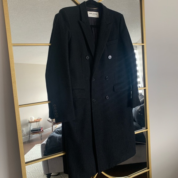 SAINT LAURENT DOUBLE BREASTED LONG COAT - Picture 7 of 12
